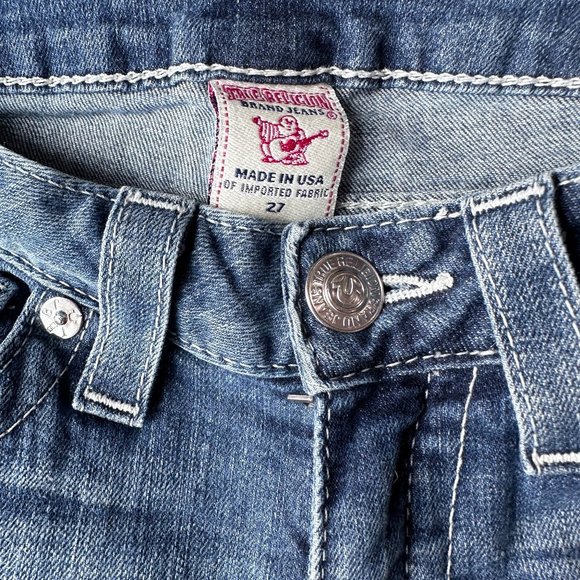 TRUE RELIGION RHINESTONE STRAIGHT LOW-RISE JEANS - Picture 5 of 5